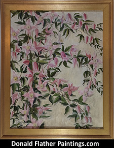 Clematis original Donald Flather painting for sale
