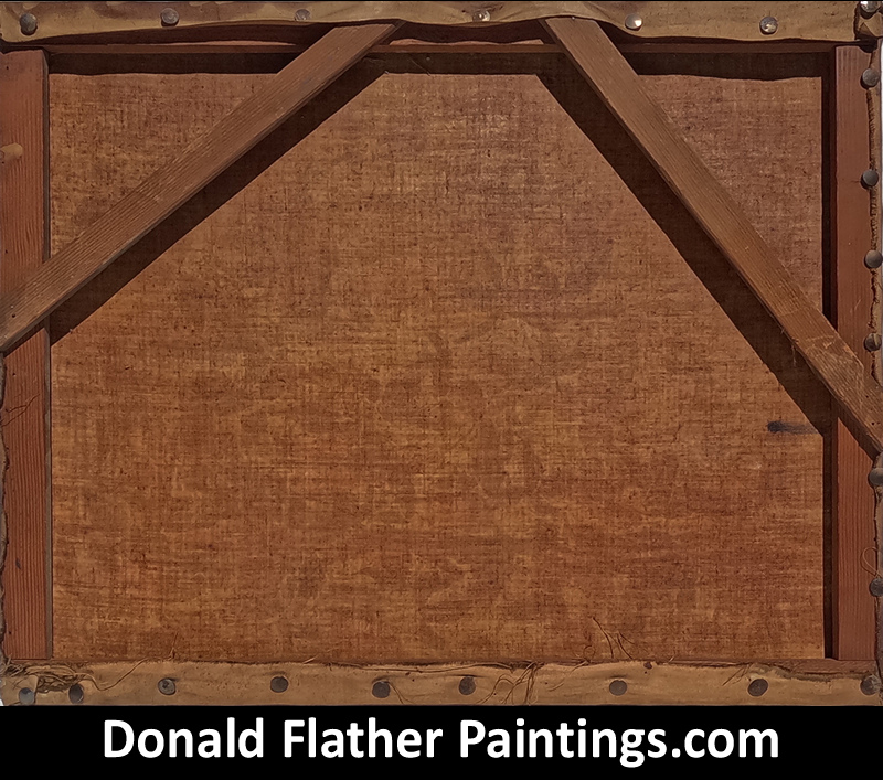 Clematis original Donald Flather painting for sale - unframed back view