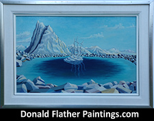 'Alpine Scene - St. Mary's Alpine Park' original oil on canvas historical Canadian landscape painting by FCA Canadian Artist Donlad Flather