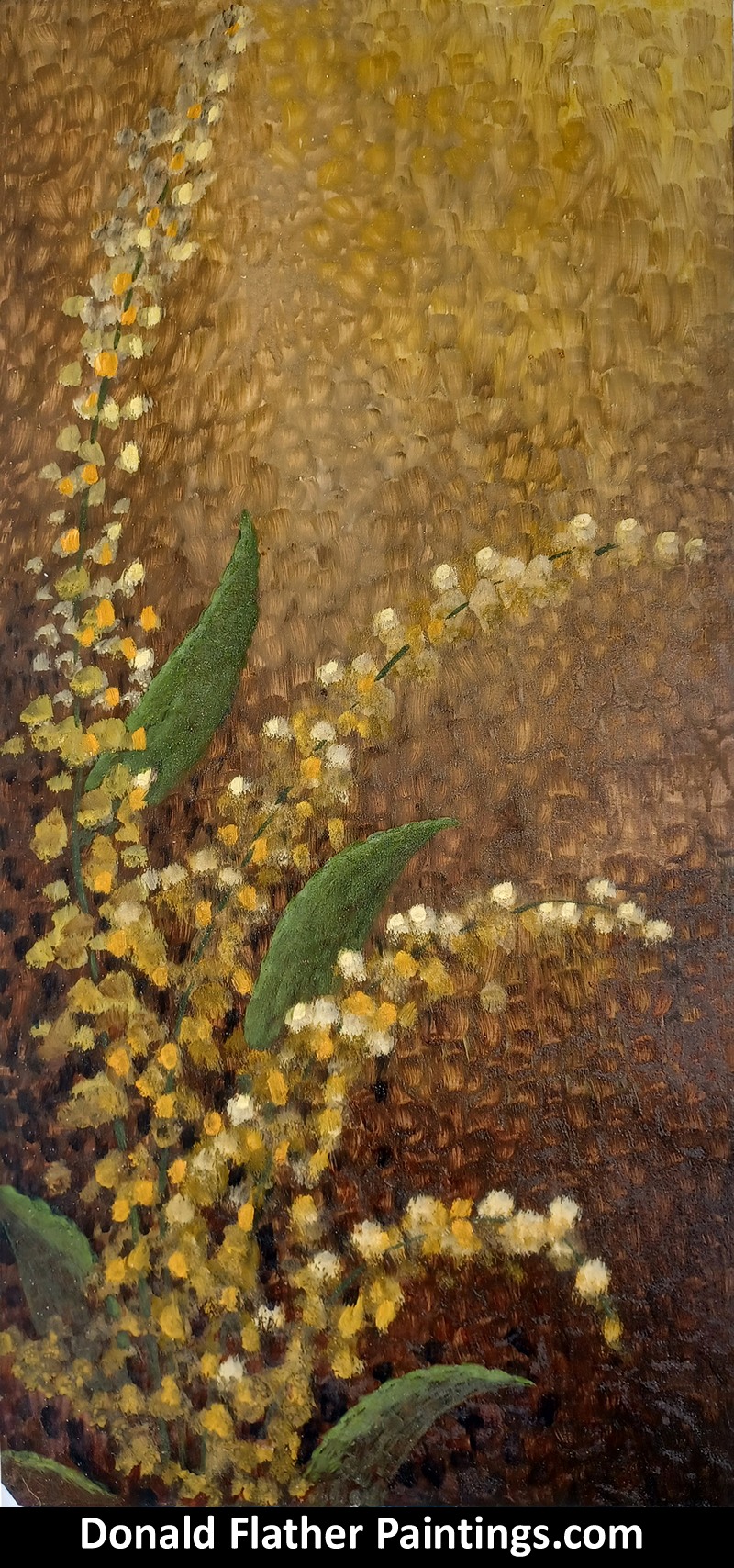 'Plant That Makes Sheep Sick'  original Donald Flather painting for sale - framed view